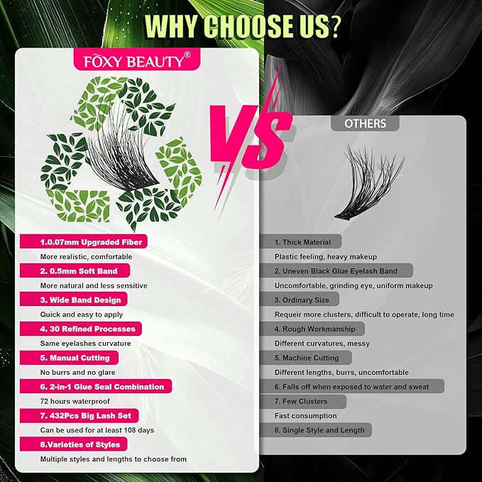 Lash Clusters Natural & Fluffy Lashes Lash Extension Biodegradable Eyelash Clusters Cruelty Free False Eyelashes 0.05mm DIY for Beginner