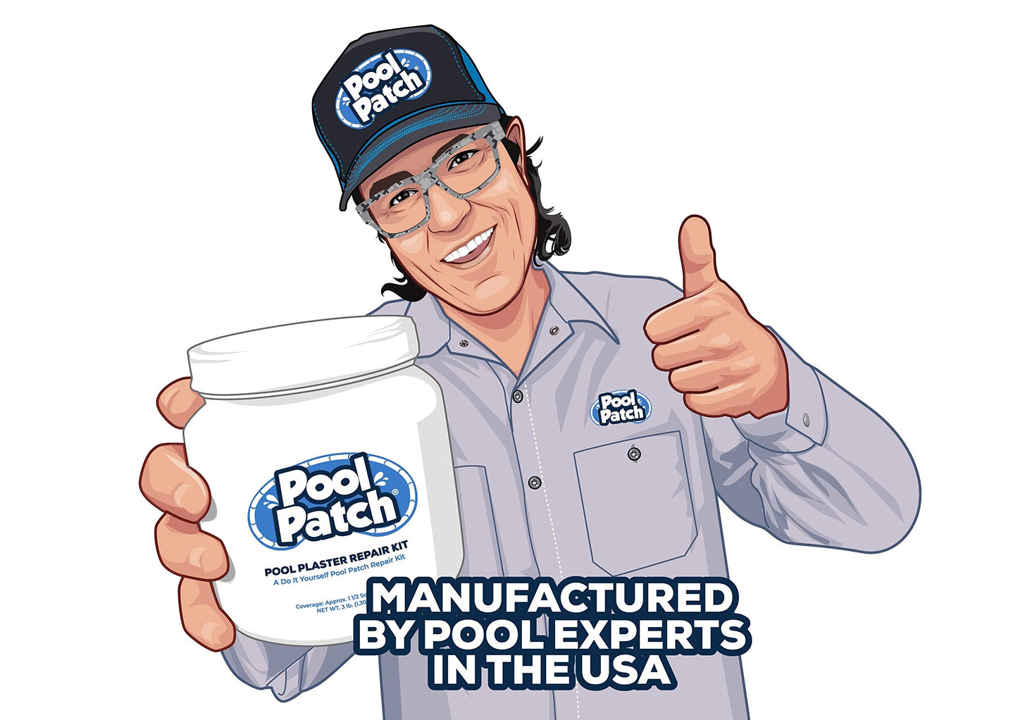 Pool Patch White Plaster Repair Kit 1.5 lb - Easy to Mix and Fast to Use Formula - Perfect for Patch Work - Waterproof, Quick-Drying, Extra Strong Bond - (coverage: approx. 3/4 sq. ft.)