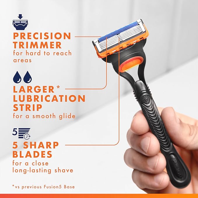 Gillette Fusion5 Men's 5-Blade Razor, 1 Razor Handle, 3 Blade Refills