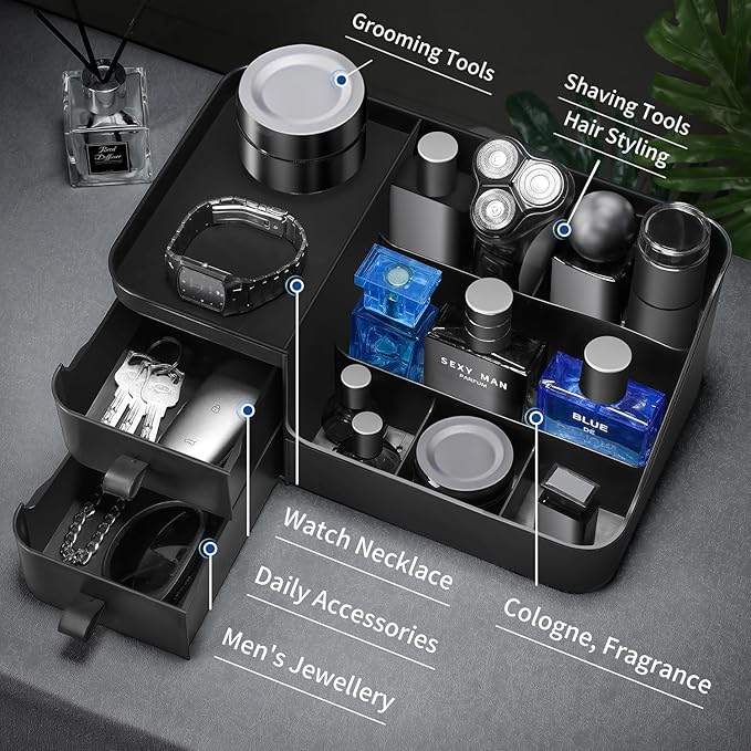 Cologne Organizer for Men,Dresser Organizer, Mens Organizers,Perfume Organizers, Cologne Stand, Organizador de Perfumes,Shelf for Bathroom Counter,Bathroom Countertop Storage,Easter Gifts for Men