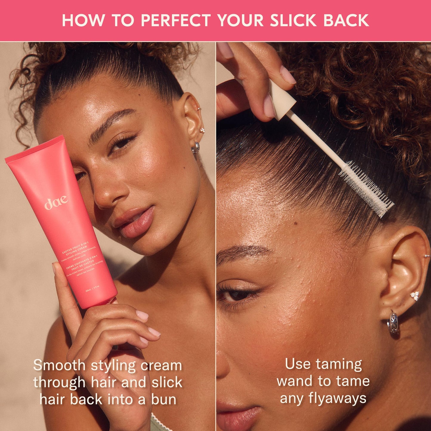 DAE Cactus Fruit 3-In-1 Styling Cream & Taming Wand - Tame Flyaways, Smooth Frizz, Style Edges (0.6 oz.)