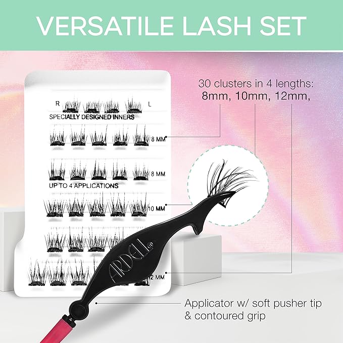 Ardell Naked Press On Lashes Underlash Extensions – Tapered Fibers, Pre-Glued Lash Clusters, Self Adhesive Eyelashes, No Glue Needed Eyelash Clusters, DIY Lash Extension Kit, 1 Pack