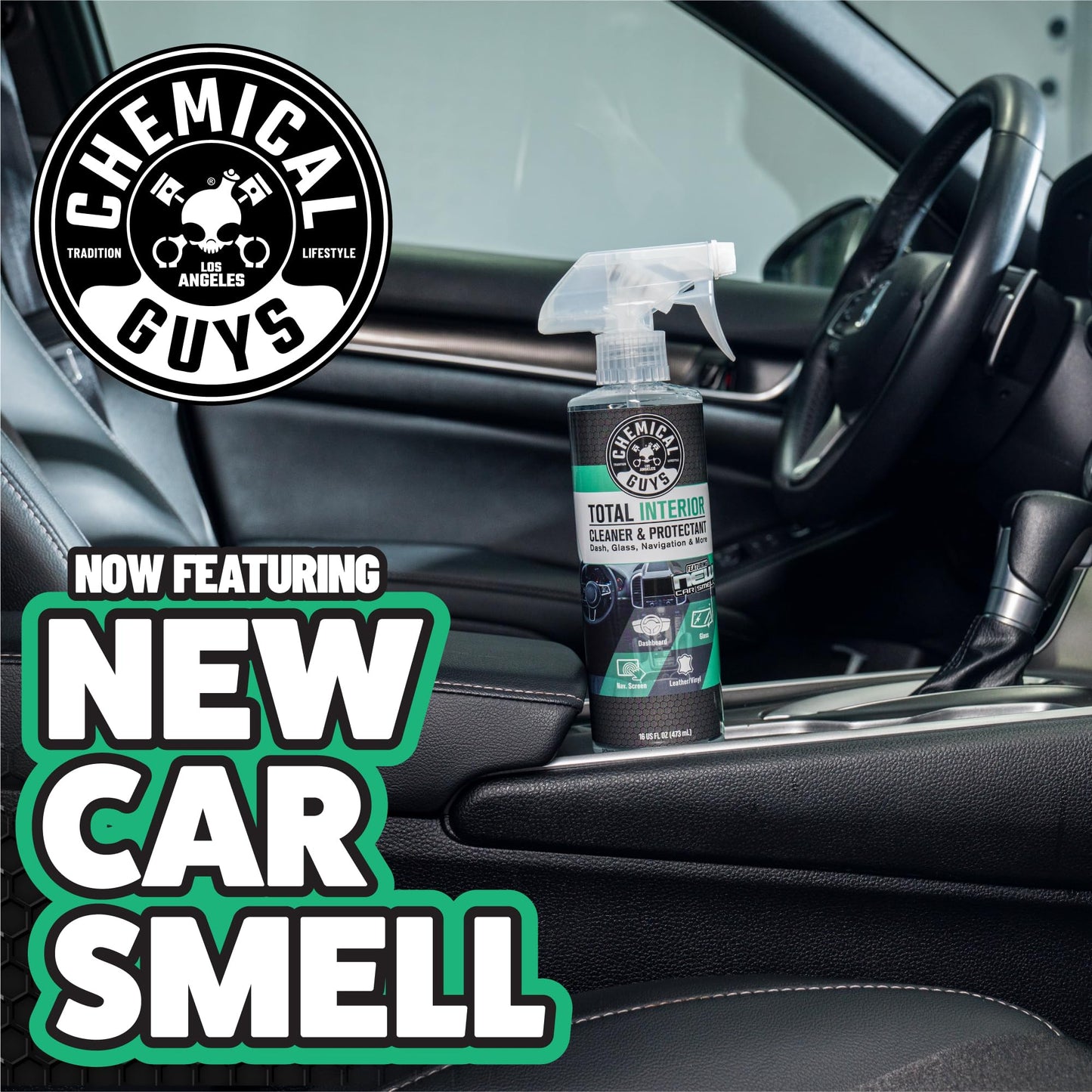 Chemical Guys Total Interior Sprayable Cleaner and Protectant Multi-Scent 3 Pack (Fresh, Black Cherry & New Car), Safe for Cars, Trucks, SUVs, Jeeps, Motorcycles, RVs & More, (3) 16 fl oz Bottles