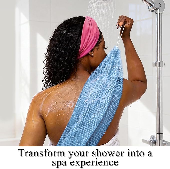SubSahara Authentic African Net Sponge - 5 Pack Exfoliating Bath & Shower Loofah Sponge for Body & Face, Gentle Scrubber for All Skin Types, Travel, Durable