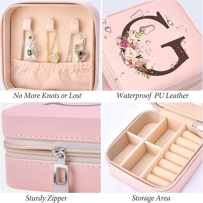 Christmas Stocking Stuffers for Women, Travel Jewelry Case Box Organizer Personalized Gifts, Fashion Travel Essentials Trendy Stuff for Teen Girls