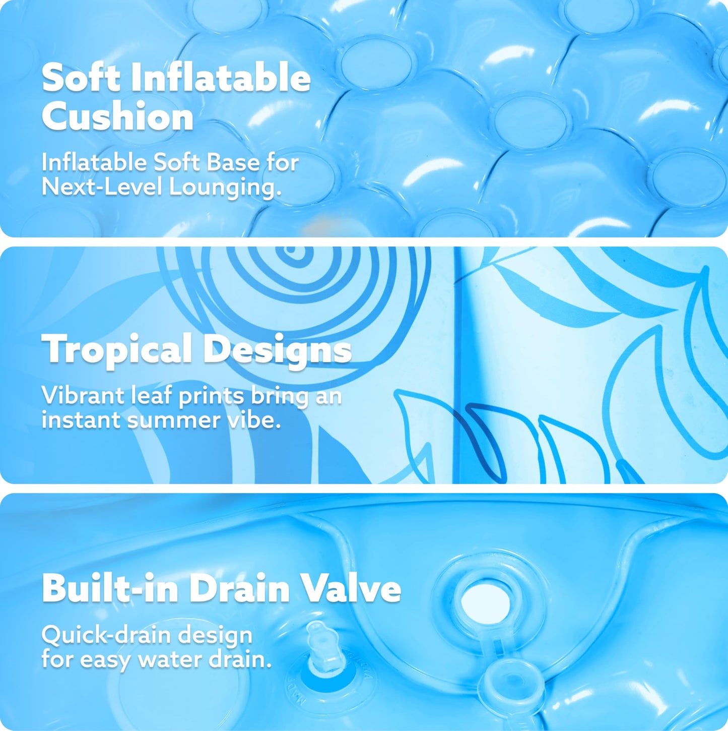 SLOOSH Inflatable Swimming Pool,5.5ft x 20 Inch Full-Sized Blow Up Durable Thickened Luxury Above Ground Family Pool with Comfortable Backrest for Summer Water Party Backyard Garden Lawn,Blue