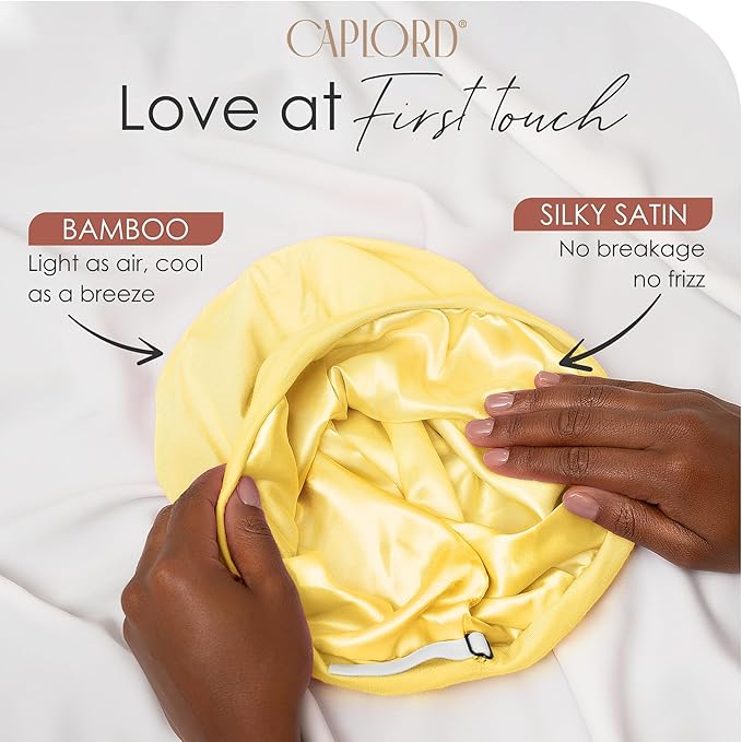 CAPLORD Satin Bonnet for Sleeping, Curly Hair Wrap Sleep for Men, Adjustable Silk Beanies for Women, Silk Hair Bonnet