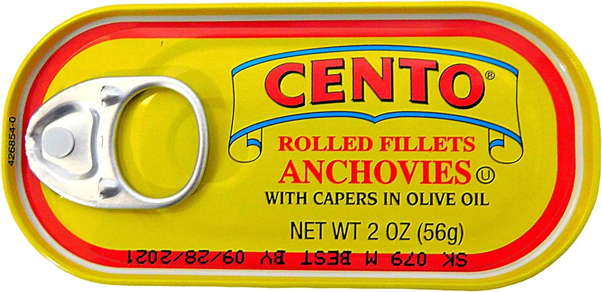 Cento - Rolled Fillets Of Anchovies With Capers In Olive Oil, (10)- 2 Oz. Tins