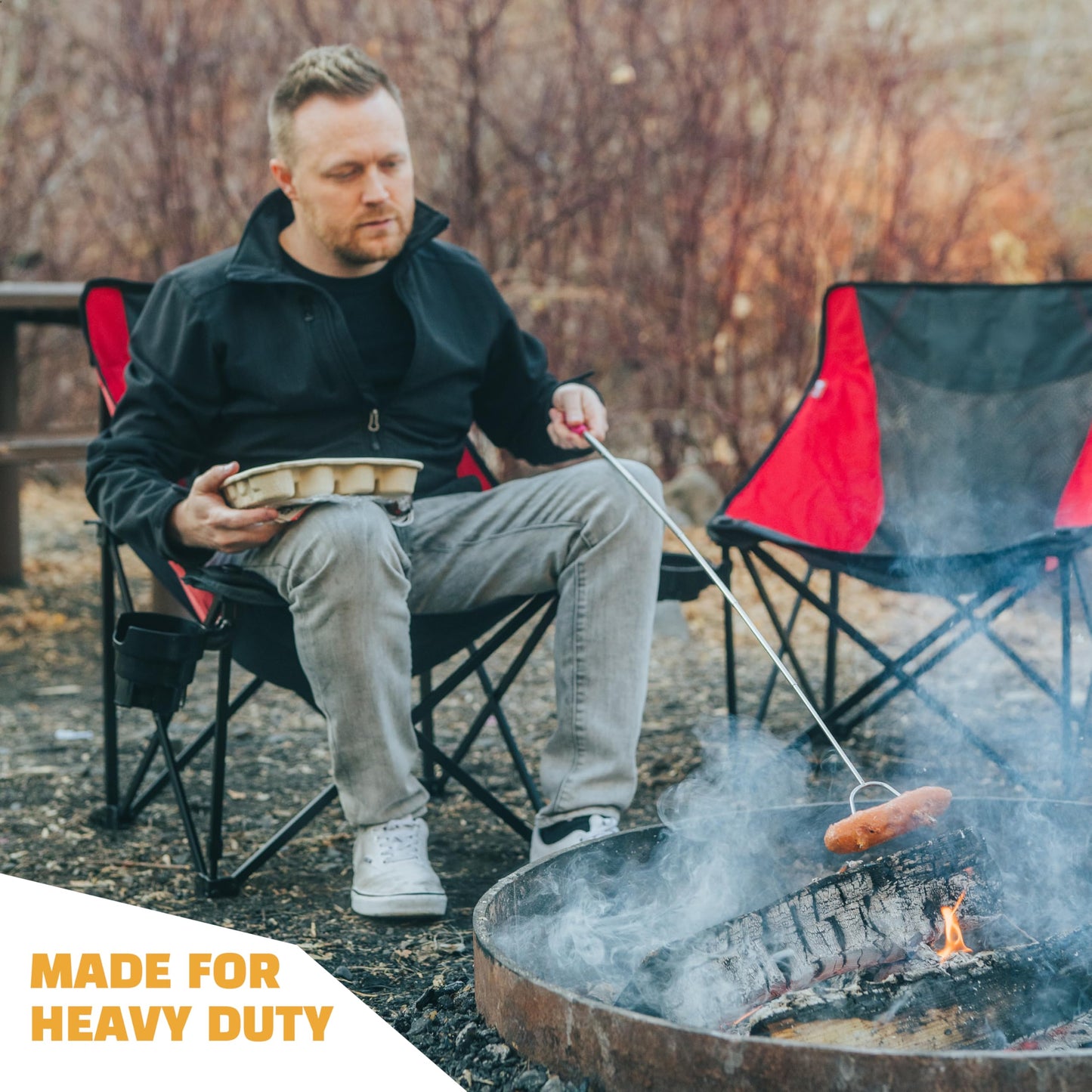MalloMe Smores Sticks for Fire Pit Extra Long - Marshmallow Roasting Sticks Smores Kit -Smore Skewers Hot Dog Fork Campfire Cooking Equipment, Camping Essentials,Outdoor Campfire Accessories 45"20Pack