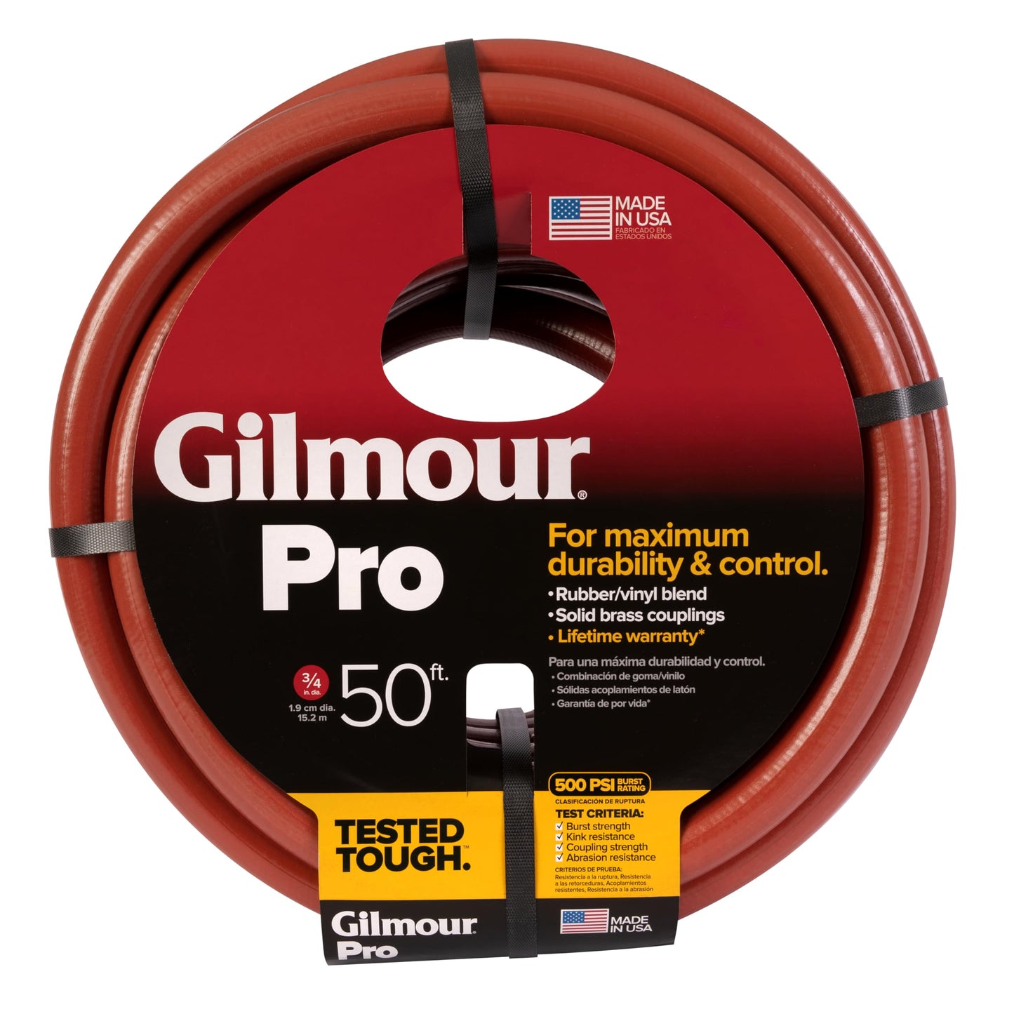 Gilmour Pro Commercial 3/4" x 50' Heavy Duty Water Hose, Durable and Kink Resistant 50 ft Garden Hose