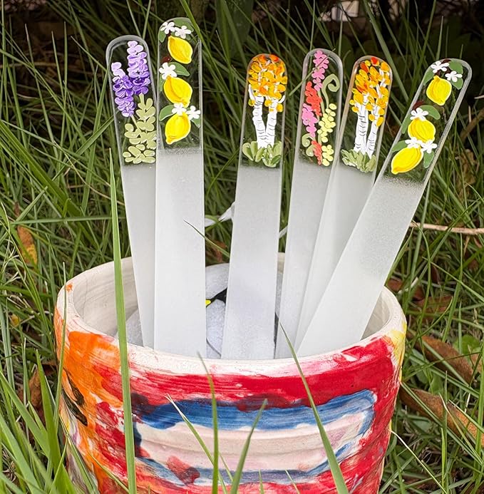 Aspen Tree Glass Nail File Ã¢ÂÂ Hand-Painted Czech Crystal Nail File, Gentle Nail Care Tool, Eco-Friendly & Durable, Unique Fall-Inspired Nail Art Gift for Women