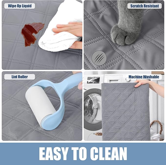 Smiry Waterproof Dog Bed Cover Pet Blanket, Soft Washable Dog Blanket for Furniture Bed Couch Sofa Reversible, Checkered (40"x50", Grey/Dark Grey)