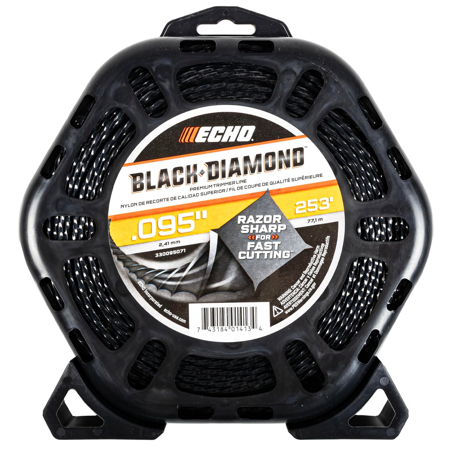 Echo 330095071 Black Diamond 1 Lb 253' Donut .095" Gauge Twisted String Trimmer