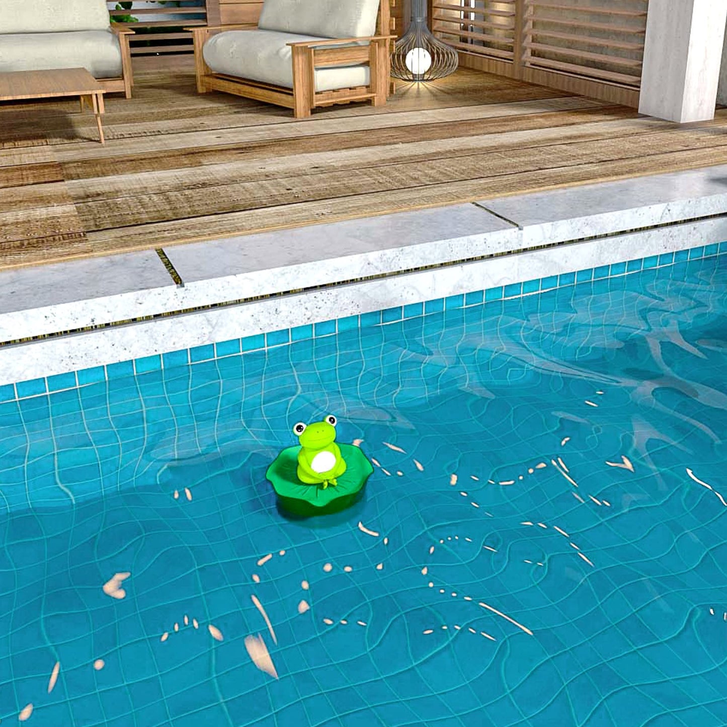 MKLZ Chlorine Floater for Pool, Floating Large Chlorine Dispenser, Bromine Tablet Holder, Fits 1 and 3 Inch Tablets for Above & In-Ground Swimming Pools, Spa Hot Tub, Funny Frog Float