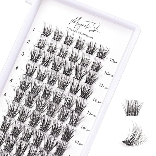 Cluster Lashes 72 Individual Lashes Clusters Eyelash Extensions False Eyelashes DIY Lash Extension Kit Reusable False Eyelashes Natural Look Mix 10-16mm-DM06