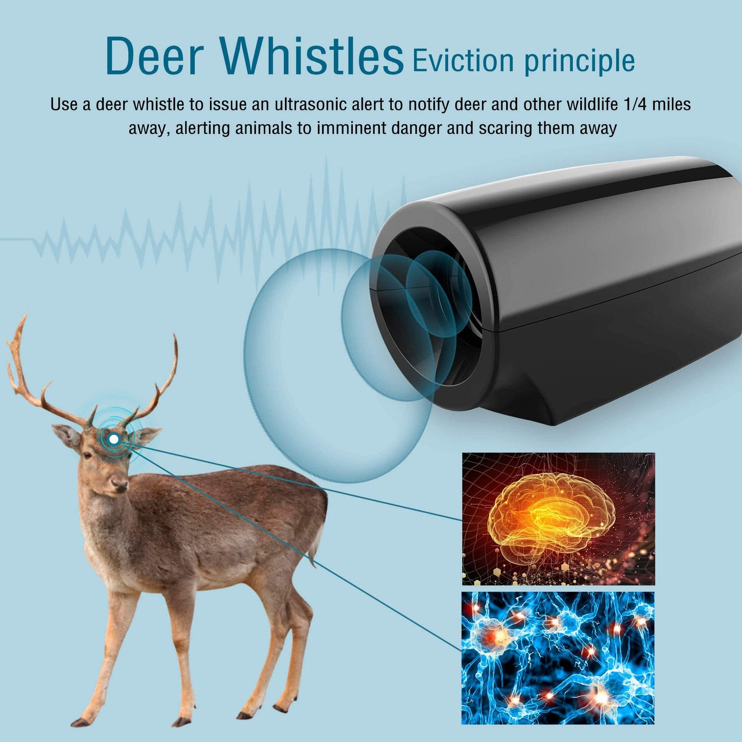 Elook Deer Warning Whistles Device for Car, Save Deer Whistle Deer Horns with Upgraded Acrylic Double-Sided Tape, Mini Size (Patent Registered) (8 Pack-Round)