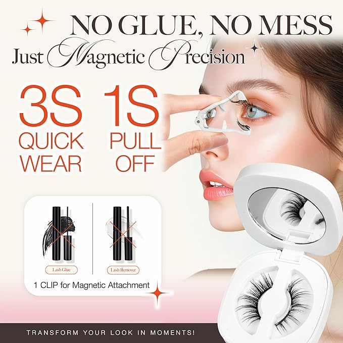LASHVIEW Upgrade Magnetic Eyelashes with Applicator Soft Magnetic Eyelashes Natural Look Reusable No Glue Needed Easy to Wear and Remove（A29)
