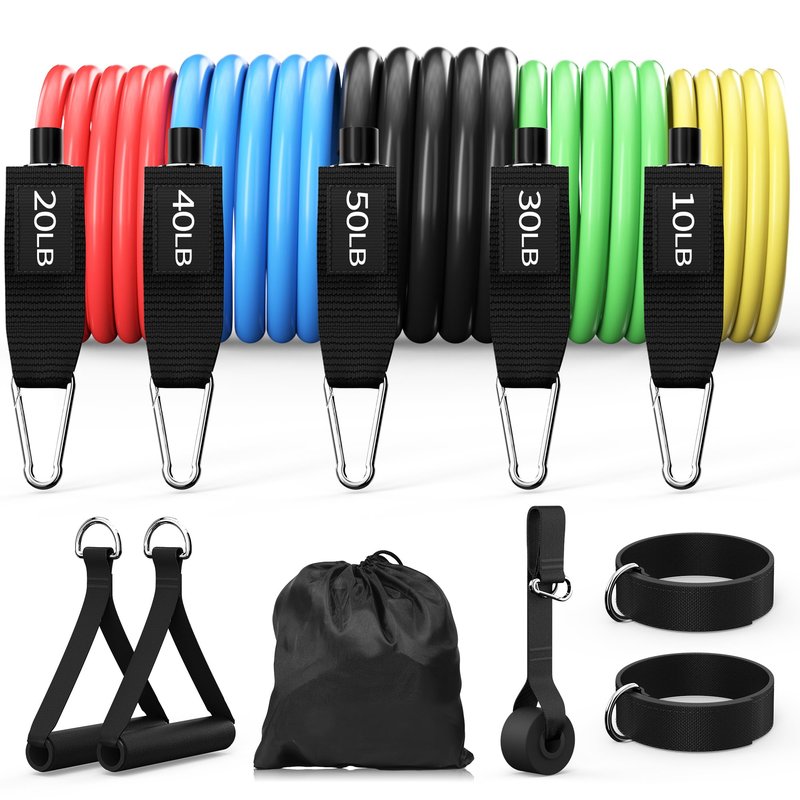Resistance Bands, Exercise Bands Set for Working Out, Resistance Bands with Handles, Home Gym Workout Bands, Fitness Equipment for Men and Women Strength Training