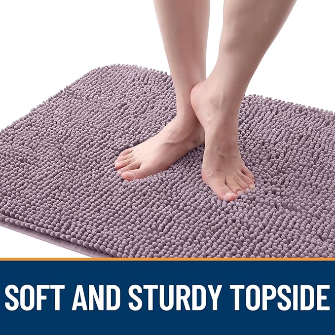 OLANLY Dog Door Mat for Muddy Paws 30x17, Absorbs Moisture and Dirt, Absorbent Non-Slip Washable Doormat, Quick Dry Chenille Mud Mat for Dogs, Entry Indoor Entryway Carpet for Inside Floor, Deep Plum