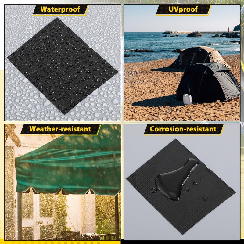ForraFun Rv Awning Repair Tape 5'' x 32.8FT Heavy Duty Waterproof Tent Repair Tape for Tarp, Parasol, Canopy, Car and Boat Covers, Patch Kit Outdoor UV Proof, Black
