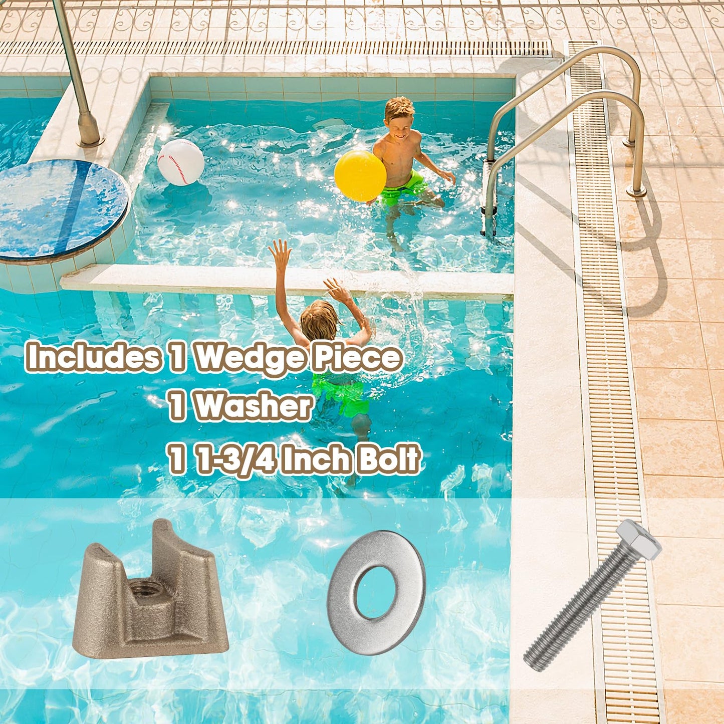 upuuup Pool Ladder Anchors Wedge Assembly PW-4C for PS-4019-BC Hand Rail Anchors 4 Pack