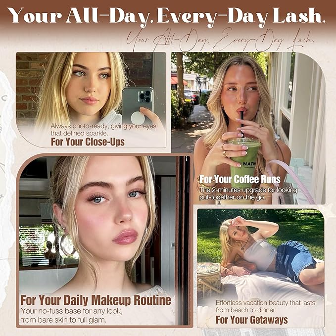 Mavphnee Brown Cluster Lashes Fluffy Eyelash Extensions Wispy Lash Clusters Natural Eyelash Clusters Dark Brown Lash Clusters Soft DIY Individual Lash Extesnions (8-16MM, CC Curve)