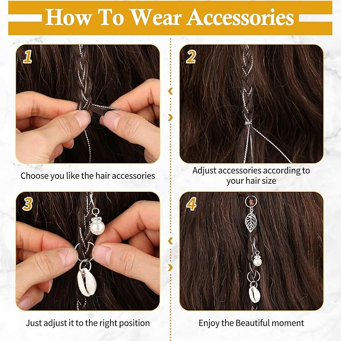 Lucomb 259 Pcs Hair Jewelry, Hair Accessories for Braids Silver Loc Jewelry for Hairs Dreadlocks Braid Jewelrys Hairs Cuffs Clips Dreadlock Accessories for Women's Loc Charms Rings Decoration