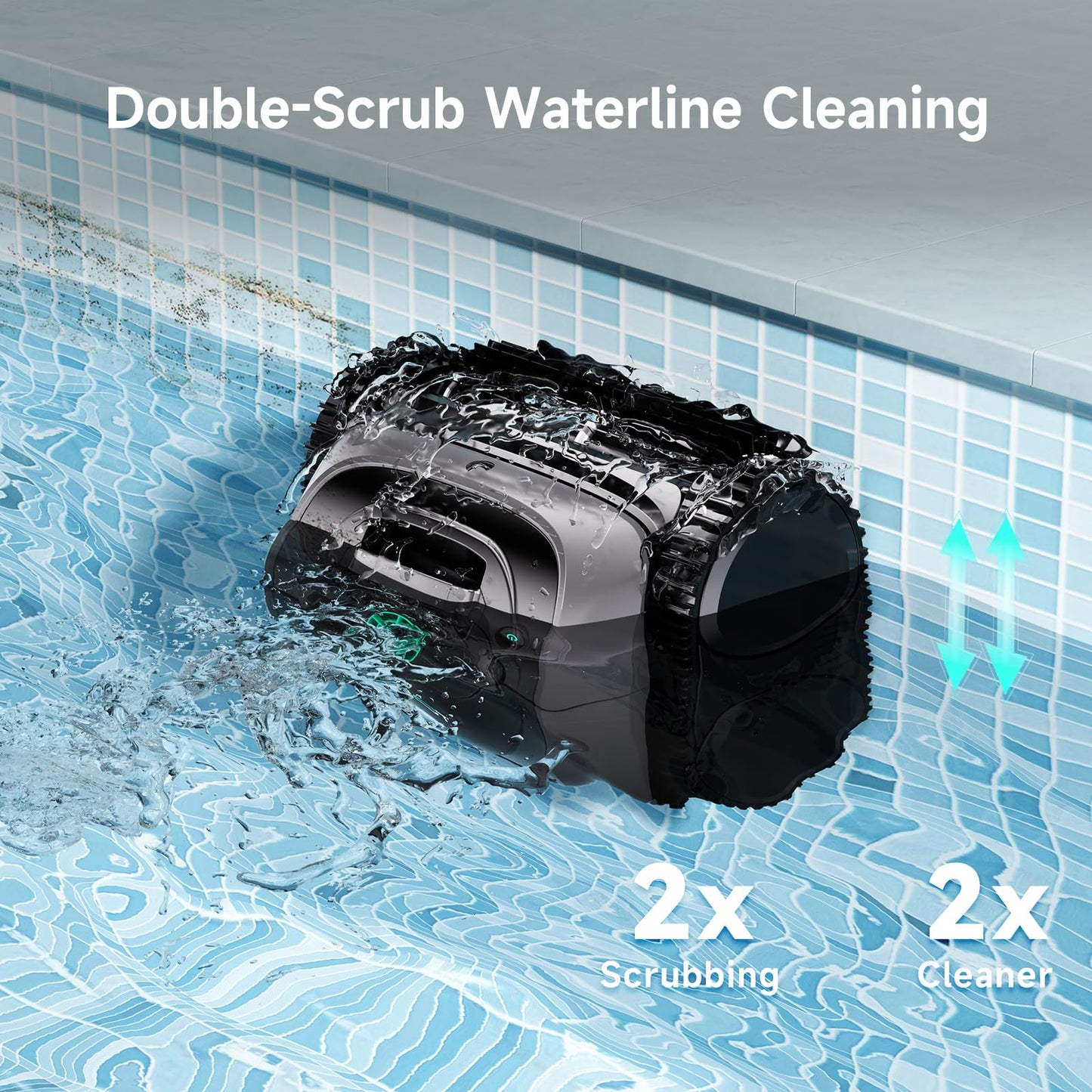 WYBOT C1 Cordless Robotic Pool Vacuum for Inground Pools, Above Ground Pool Cleaner 4-in-1 Wall & Waterline Cleaning Up to 1,614sq.ft, 150mins Smart Navigation, App Support