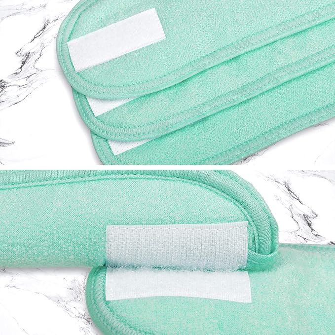 Whaline 4 PCS Spa Headband, Make up Hair Band, Stretch Terry Cloth Headband for Sport Yoga Shower (Mint Green)