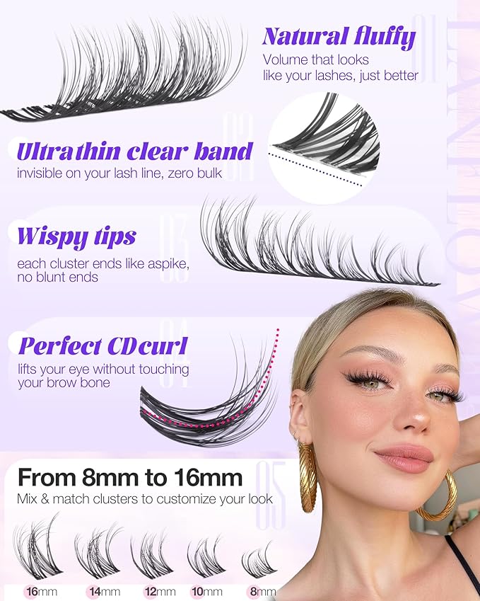 Spider Lash Clusters Natural Breeze Cluster Eyelash Extensions Wispy Eyelash Clusters D Curly Individual Lashes Clusters Pestañas Postizas Naturales Fluffy Spider Lash Clusters by Delyneph