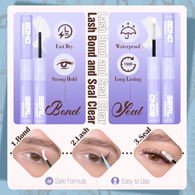 Brown Lash Clusters Kit Fairy Eyelash Clusters Natural Lash Extensions Kit Wispy Cluster Eyelash Extensions 3D Dark Brown Individual Eyelashes with Lash Bond and Seal, Tweezers CC-Curly 8-16MM 144PCS