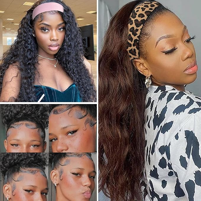 Elastic Lace Melting Edge Bands for Wigs - Adjustable Magic Buckle Wraps to Lay and Grip Edges, 2 Pcs Wig Accessories