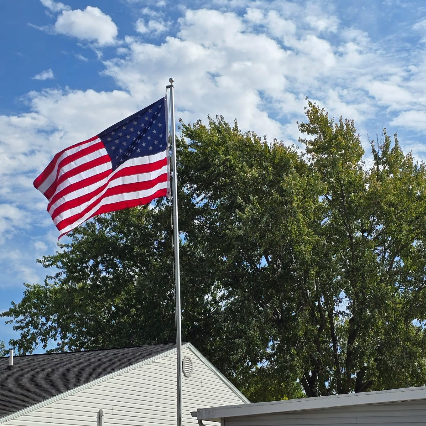 Bradford Cotton American Flag 3x5 ft for Outside, Heavy Duty Embroidered America USA Flags Soft Cloth Material, Vivid Color US United State Flag with 2 Brass Grommets