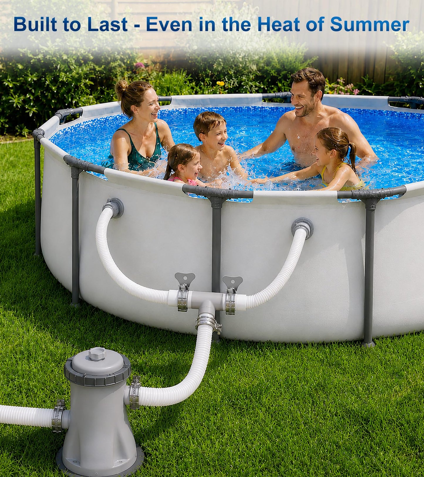 Pool Hose Connector for Leak-Proof Dual Seal and Stable Water Flow, 1.25" to 1.25" T-Joint Pool Hose Adapter for Pool Parts and Accessories Replacement, Easy No-Tool Install for Above Ground Pools
