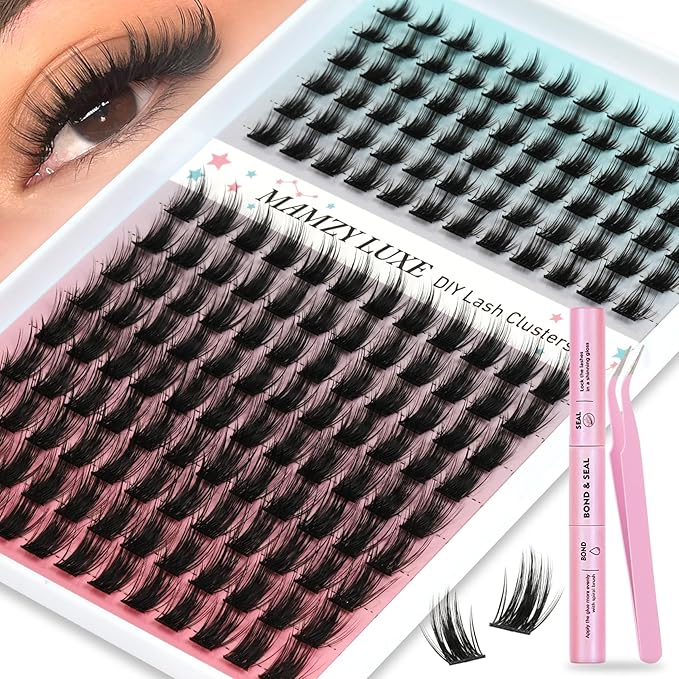Wispy Eyelash Clusters Kit Manga Lash Clusters Kit 8-16MM 180Pcs Individual Lashes Clusters Natural False Eyelashes Spiky Thick Anime Cluster Eyelash Extension Kit by MAMZY LUXE