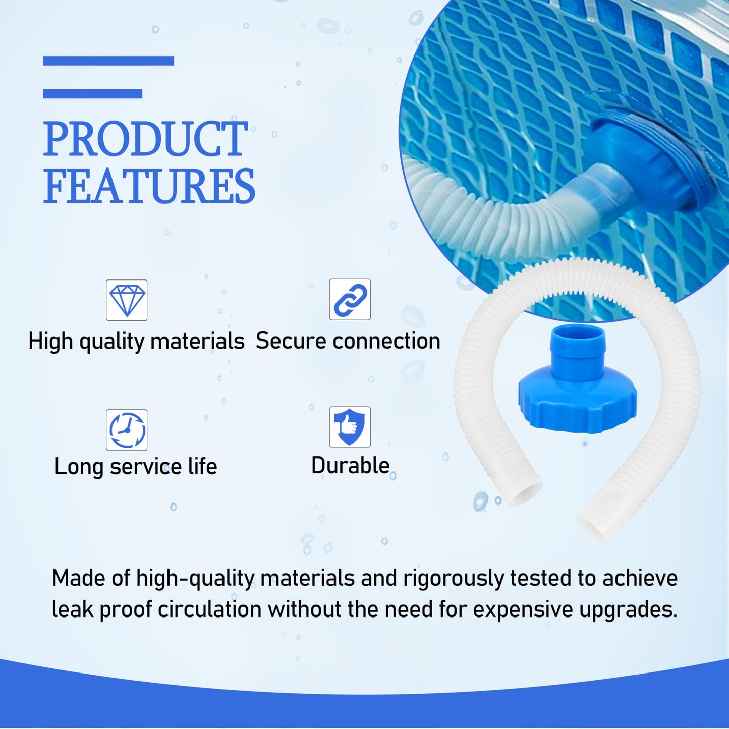 25016 Pool Skimmer Hose & Adapter B Replacement Set – Universal Fit for Intex Above Ground Pools | Leak-Proof Connections
