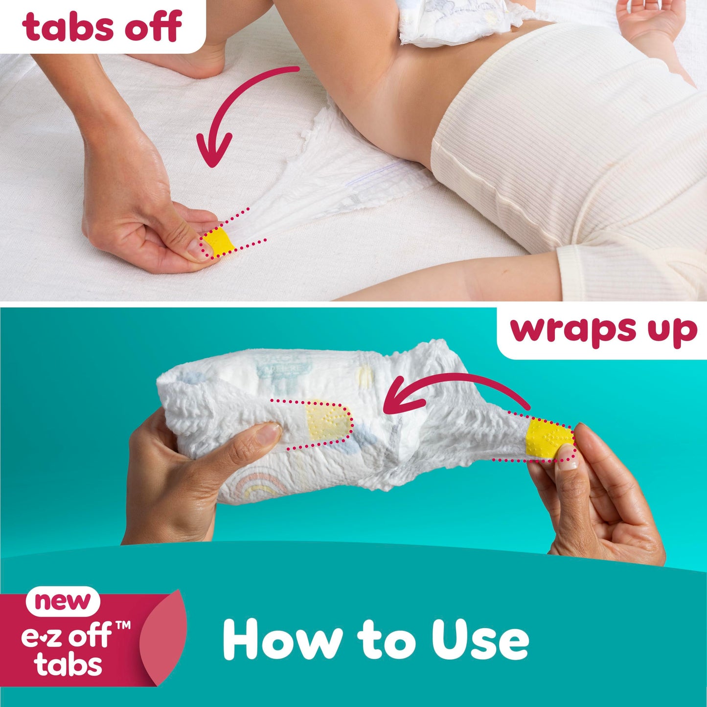 Pampers Diapers - Swaddlers 360° - Size 4, 104 Count, up to 100% Leakproof Comfy Dry Fit, Designed for Easy Changes, Pull On Baby Diaper (Packaging May Vary)