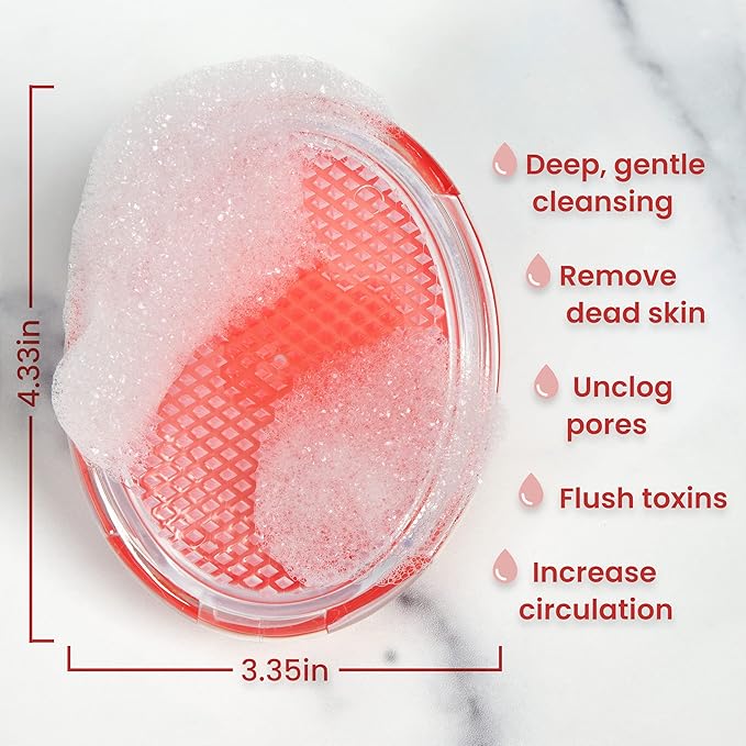 Dylonic Exfoliating Brush for Ingrown Hair and Razor Bump Prevention - Gentle Pre-Shave Exfoliator for Silky Smooth Skin on Face, Legs, Bikini Line - Orange, 4x3-Inch (Pack of 2)