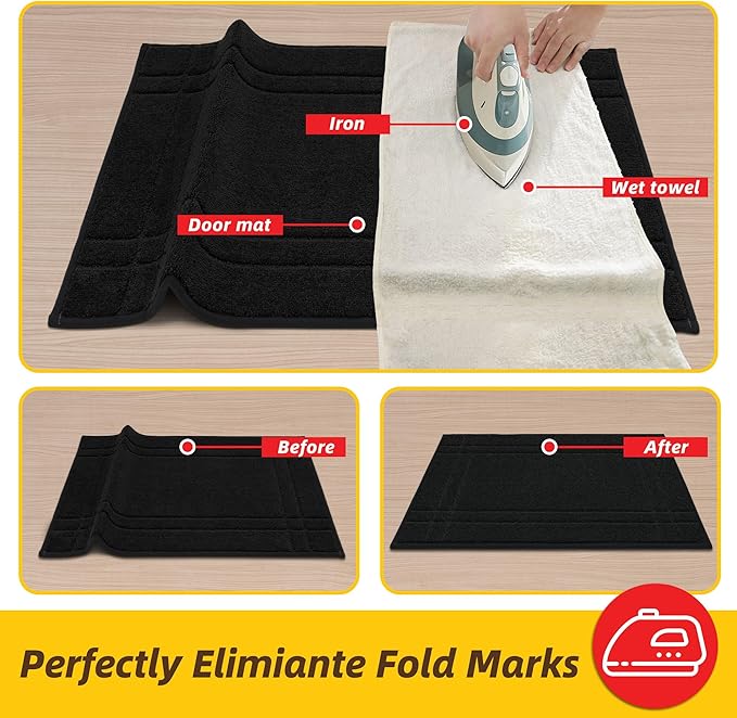 JSEI Entryway Rugs Doormat 24"x36", Non-Slip Dirt Trapper Door Mats Indoor, Washable Absorbent and Stain Resist Welcome Floor Mat for Front Door, Dog Door Mat, Dirty Wet Shoes & Paws, Black
