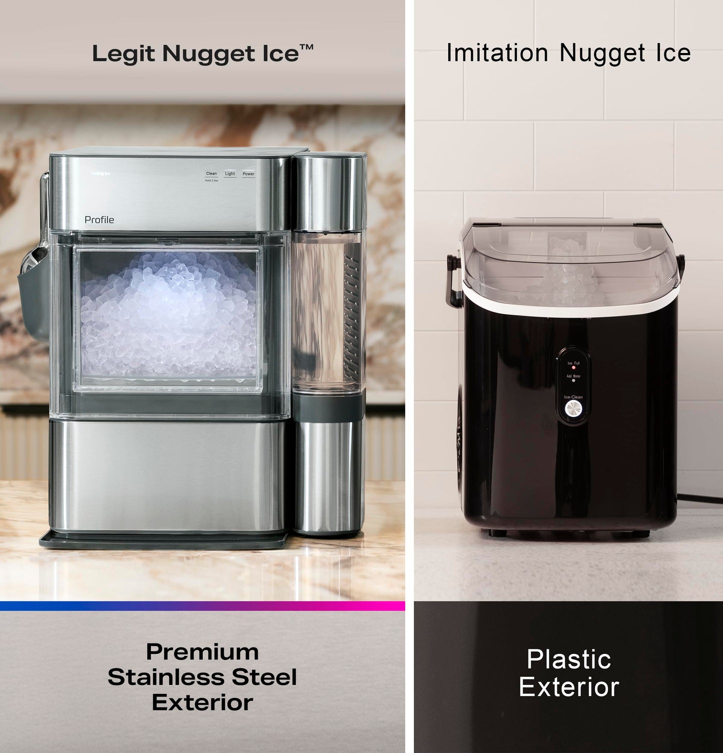 GE Profile Opal 2.0 Ultra Nugget Ice Maker with Scale Inhibiting Filter, Scoop Included, 38 lbs in 24 Hours, Pellet Ice Machine with WiFi & Smart Connected, Stainless Steel (Renewed)