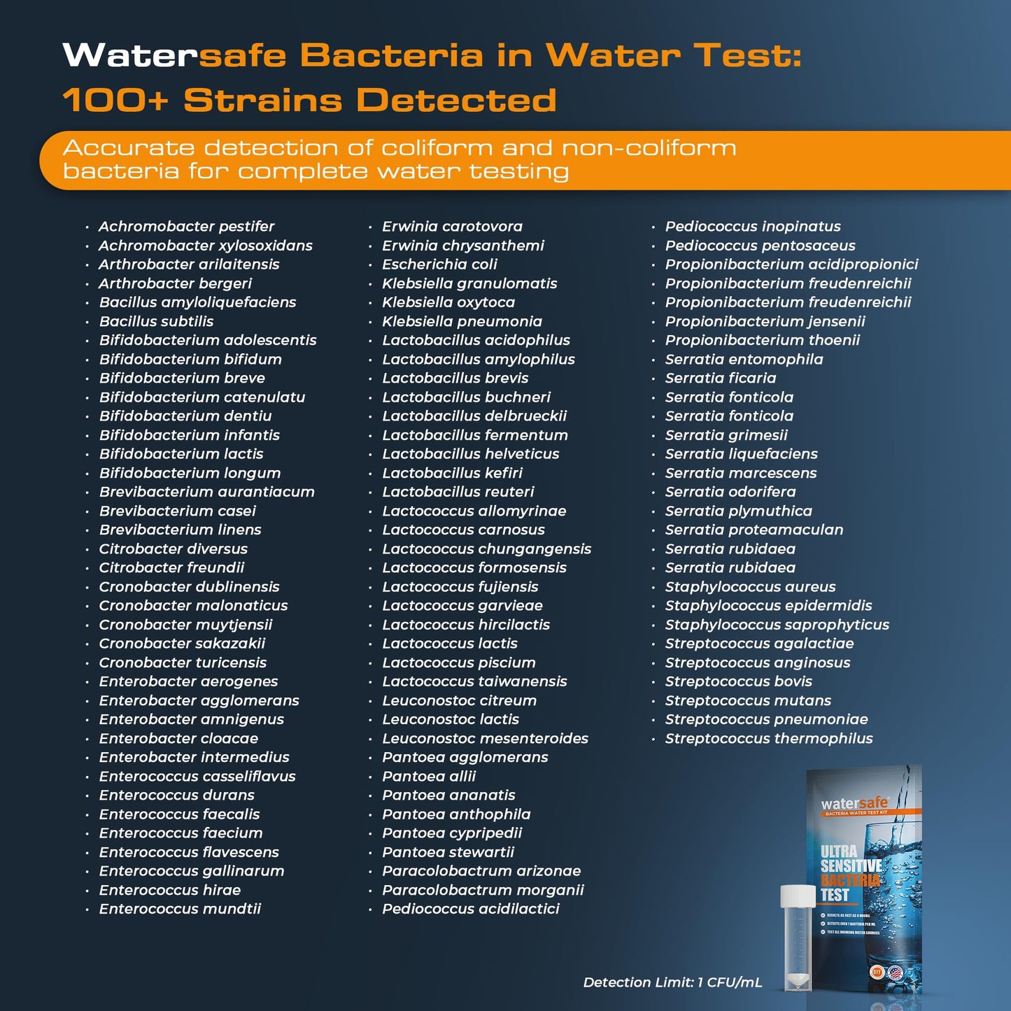Watersafe® Bacteria Water Test Kit – USA-Made – Results as Fast as 6 Hours – Detects Coliform (Inc. E. coli) & Non-Coliform Bacteria in Drinking, Well & Tap Water – Lab-Quality Testing – 2 Pack