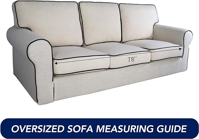 PureFit Super Stretch Sofa Slipcover – Spandex Non Slip Soft Couch Sofa Cover, Washable Furniture Protector with Non Skid Foam and Elastic Bottom for Kids, Pets （Oversized Sofa, Classic Blue）