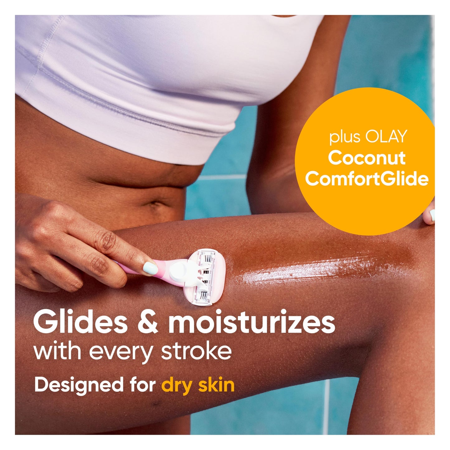 Gillette Venus ComfortGlide White Tea 4 count, with Gillette Venus ComfortGlide plus Olay 2 count, Women's Razor Blade Refills