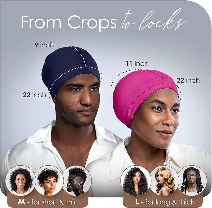 CAPLORD Satin Bonnet for Sleeping, Curly Hair Wrap Sleep for Men, Adjustable Silk Beanies for Women, Silk Hair Bonnet