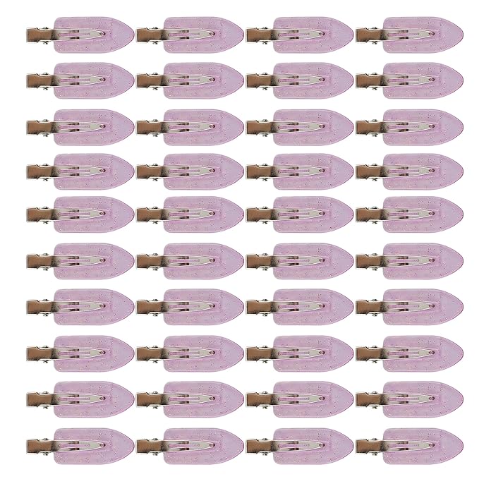 Creaseless Hair Clips for Women Styling 40Pcs Getting Ready No Crease Hair Clips for Bangs Setting No Bend Dent Makeup Clip Application Skincare Clip (translucent purple)