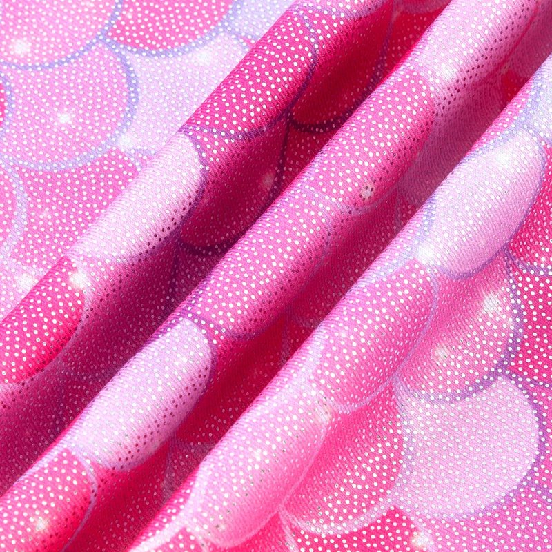 HOZIY Pink Girls Leotards for Gymnastics 7-8 Years Mermaid Kids Tumbling Outfit Biketard Dance Clothes with Shorts Sparkly Shiny Glitter Sparkle