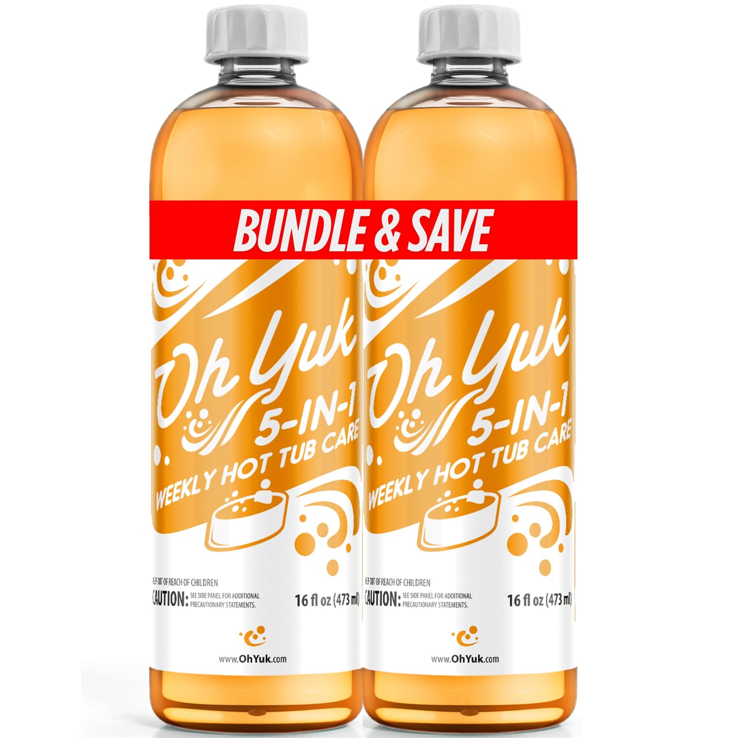 Oh Yuk 5-in-1 Weekly Hot Tub Chemicals (2 Pack) – All-in-One Hot Tub Cleaner & Spa Protector | Clarifier, Conditioner & pH Support | Spa Chemicals for Hot Tub Water Care