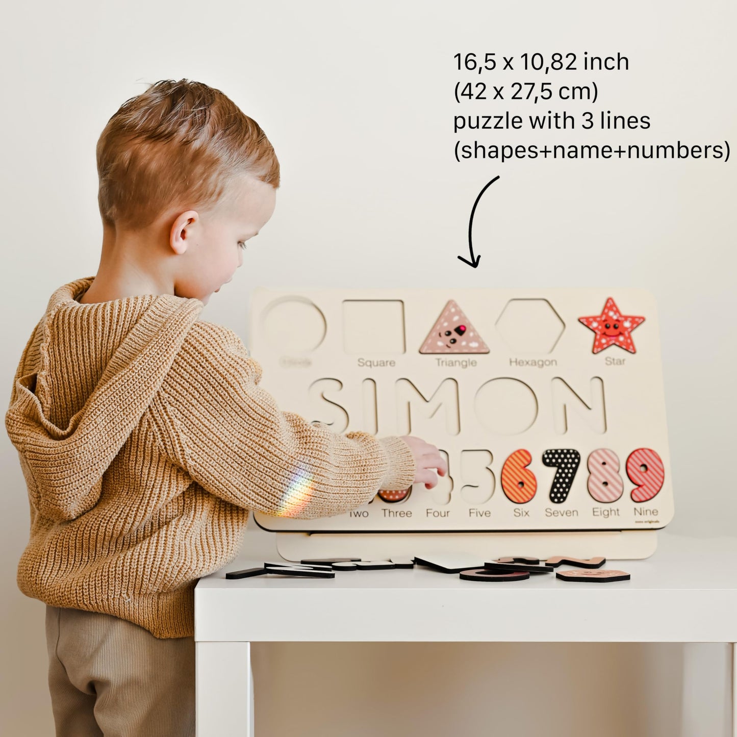 Zuzu Puzzle Puzzles for Toddlers Boy and Girl, Personalized Name Puzzle, 12 Month Toy, Gifts for 0 1 2 3 Years Old, Baby Gifts, Baby Shower, Christmas, NewBaby Gift, 0 3 6 9 12 18 24 36 Months
