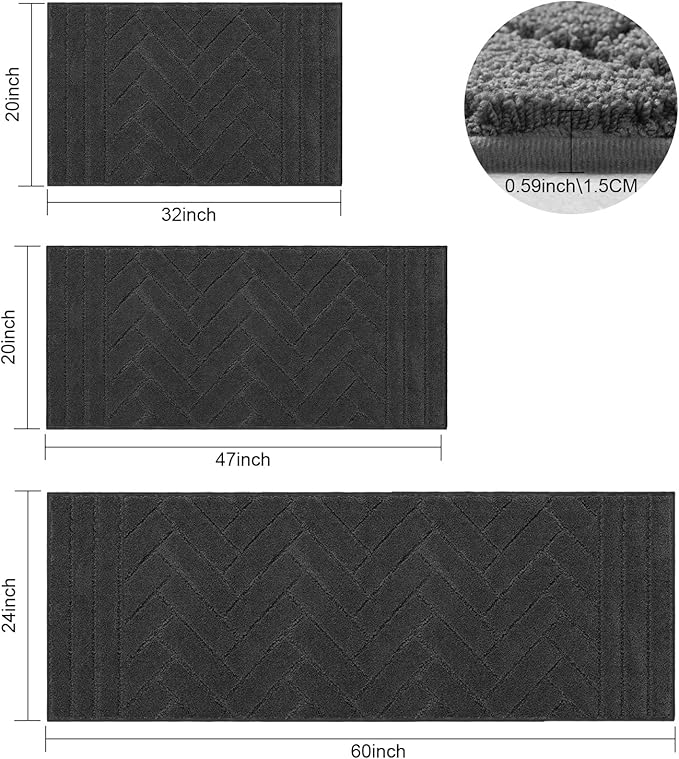 Tindbea Dog Mat for Muddy Paws,Absorbs Moisture Dirt Non-Slip Washable Mud Mat for Dogs,Soft Rubber Backing Front Inside Pet Rug for Entryway, Mud Dog Paws, Patio(20"x31.5",Charcoal)