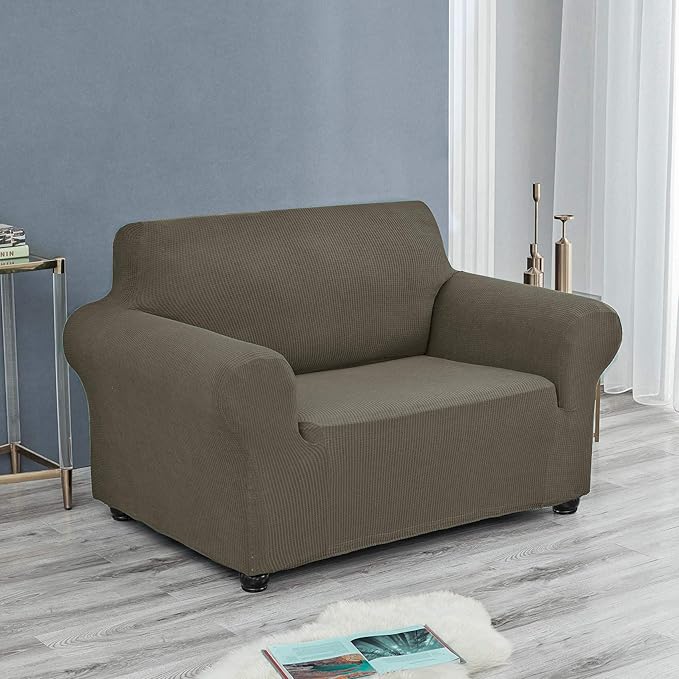 Joccun Stretch Chair Couch Cover,1-Piece Sofa Slipcover Spandex Sofa Covers with Elastic Bottom,Washable Furniture Protector for Dogs, Cats, Kids (Armchair,Fossil)